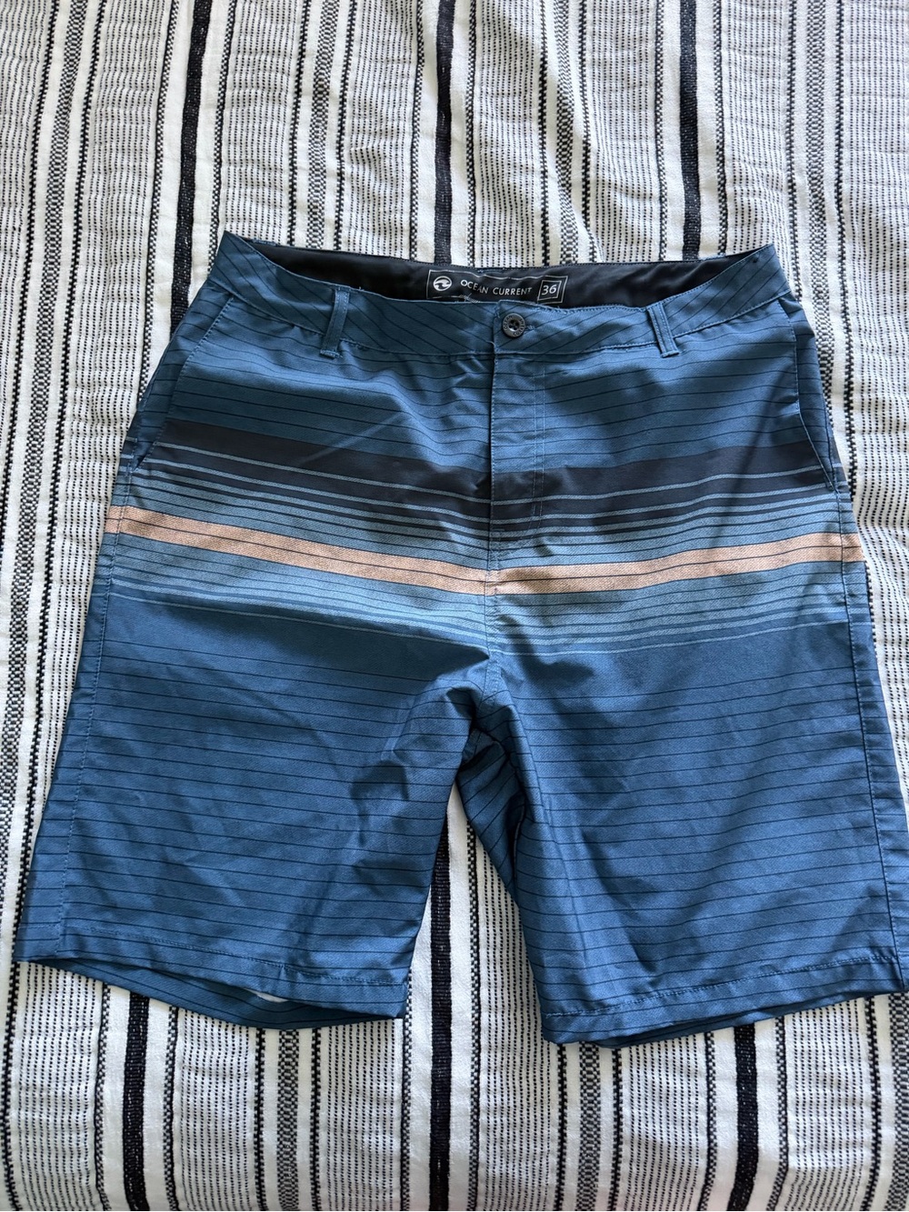 Men’s Blue Striped Swim Shorts